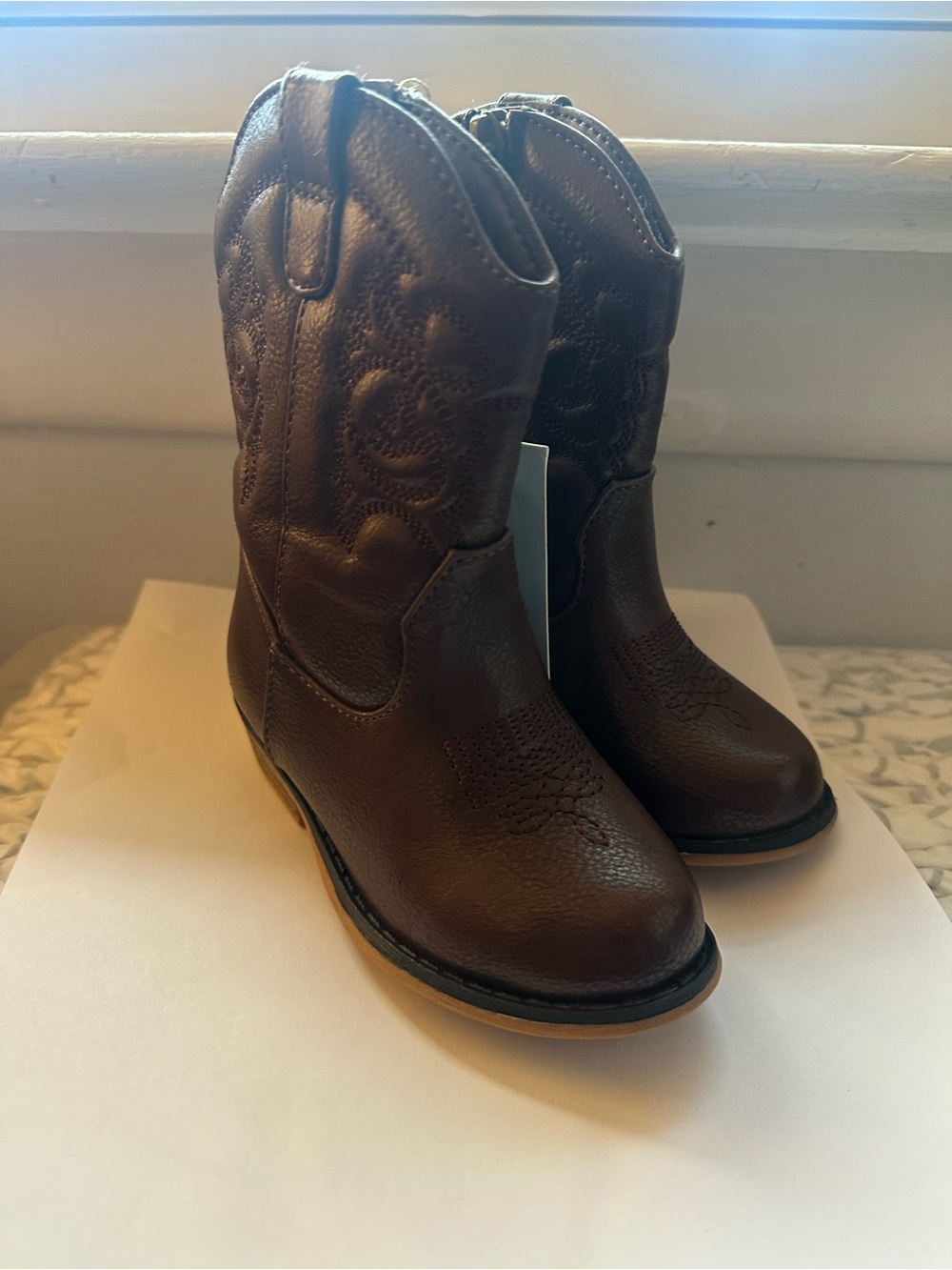 Cat & Jack Brown Kids Western Pull-On Boots